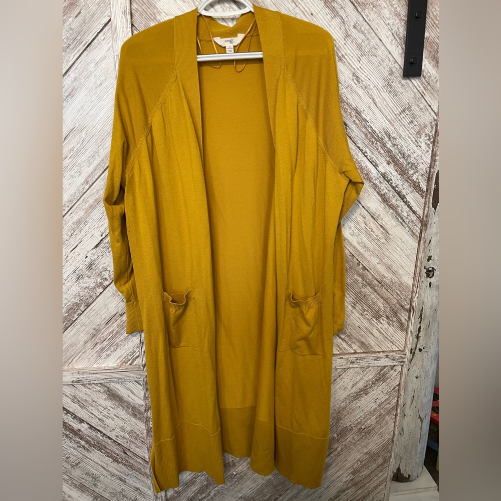 Cardigan duster mustard yellow
